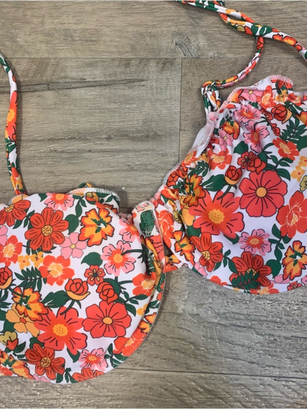 Zaful Floral Ruffle String Bikini Swim Set - Picture 2 of 10